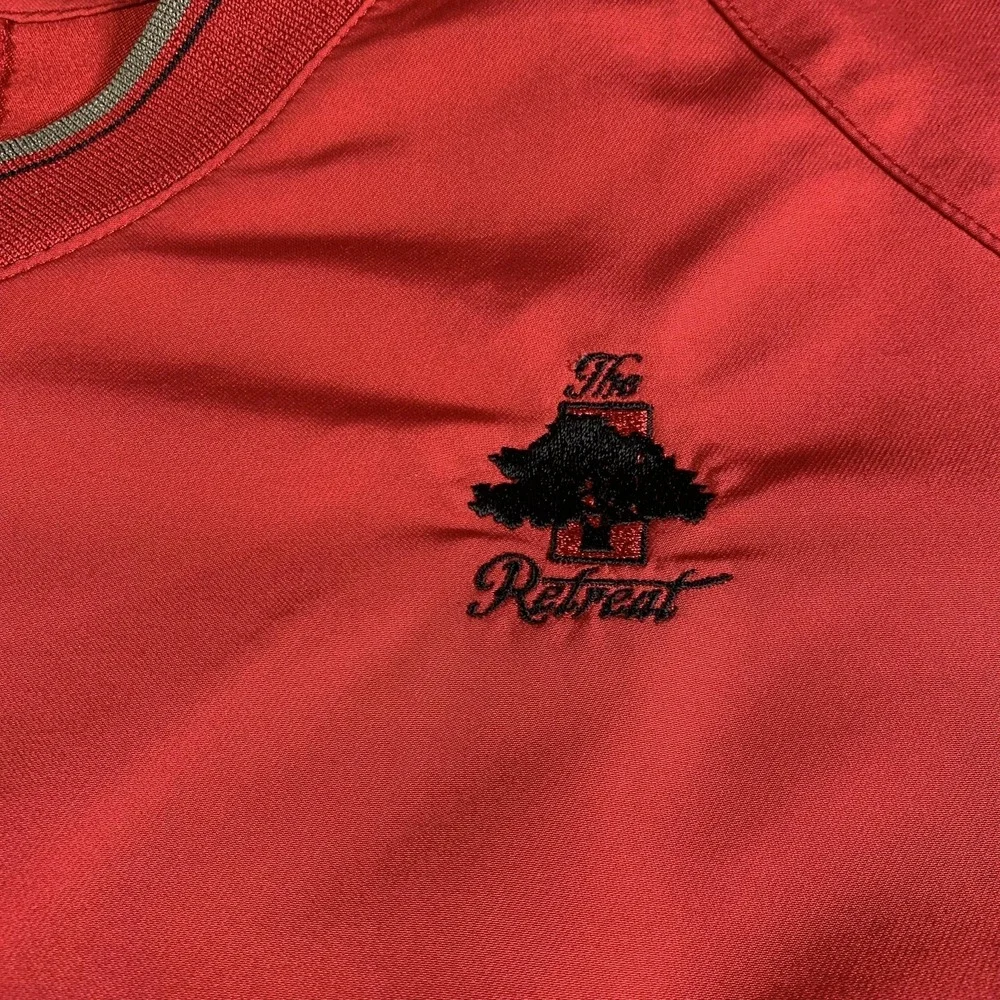Nike Golf Jacket Mens Medium Red V-Neck‎ Pullover The Retreat Windbreaker Coat
